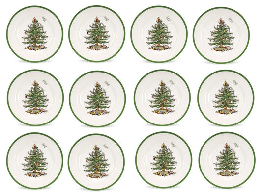 Spode Christmas Tree Set of 12 Dinner Plates