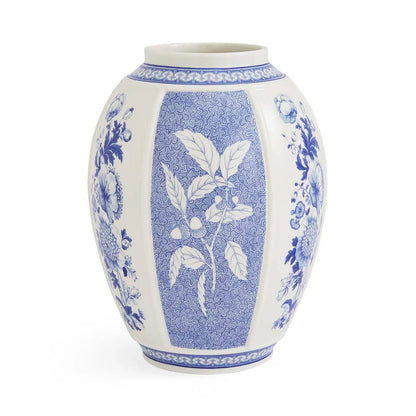 Spode Blue Italian panel vase 10" British Flowe ---5614
