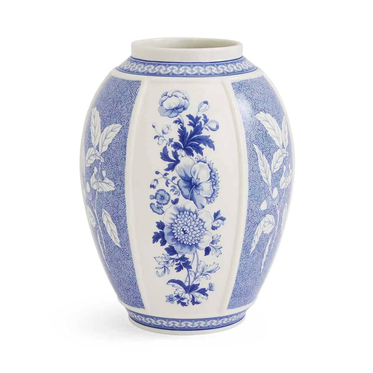 Spode Blue Italian panel vase 10" British Flowe ---5614
