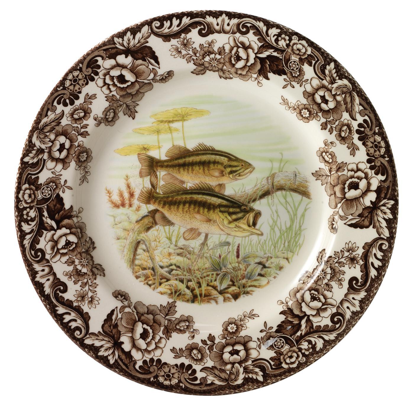 Spode Woodland Salad Plate Large mouth Bass