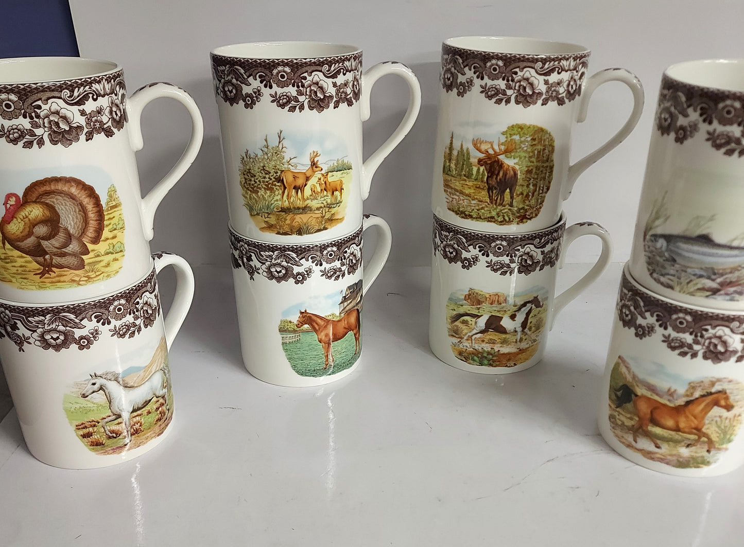 Spode Woodland Jumbo Mug set of 8- unique  Designs