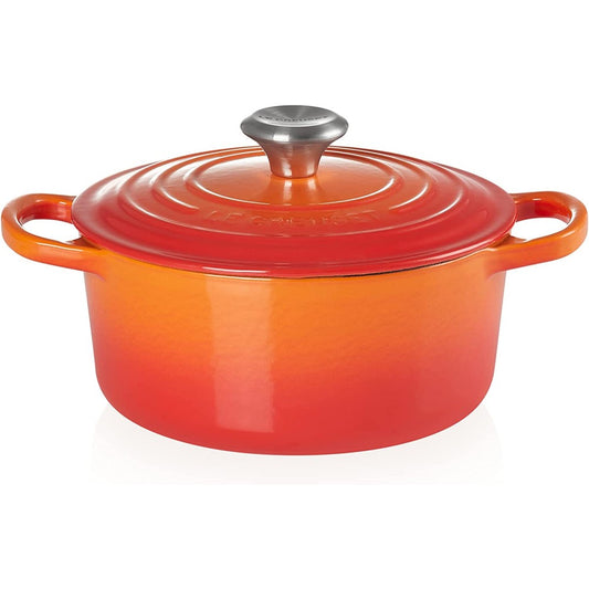Le Creuset - 4.3L (4.5 QT) flame Enamel Cast Iron Round Oven---9201---