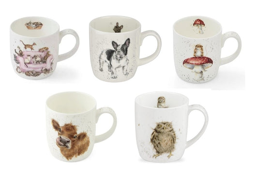 Royal Worcester Wrendale set of 6 mugs-----9104---