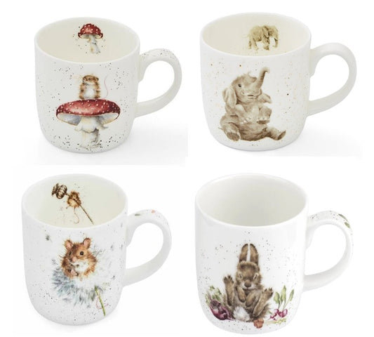 Royal Worcester Wrendale set of 4 mugs-----9106---