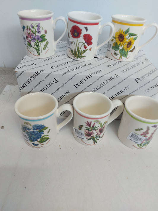Portmeirion Botanic Garden MEADOW set of 6 Breakfast mugs