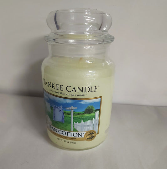 Deal- Yankee candle Covered jar- Clean Cotton - Shoppedeals