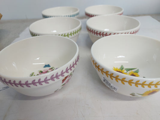 Portmeirion Botanic Garden MEADOW set of 6 5.5 inch fruit/rice stacking bowls