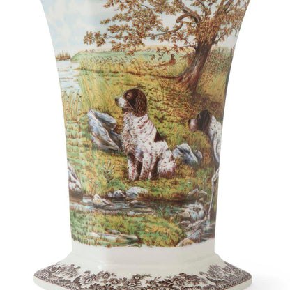 Spode Woodland Woodland Hexagonal Vase, Hunting Dogs