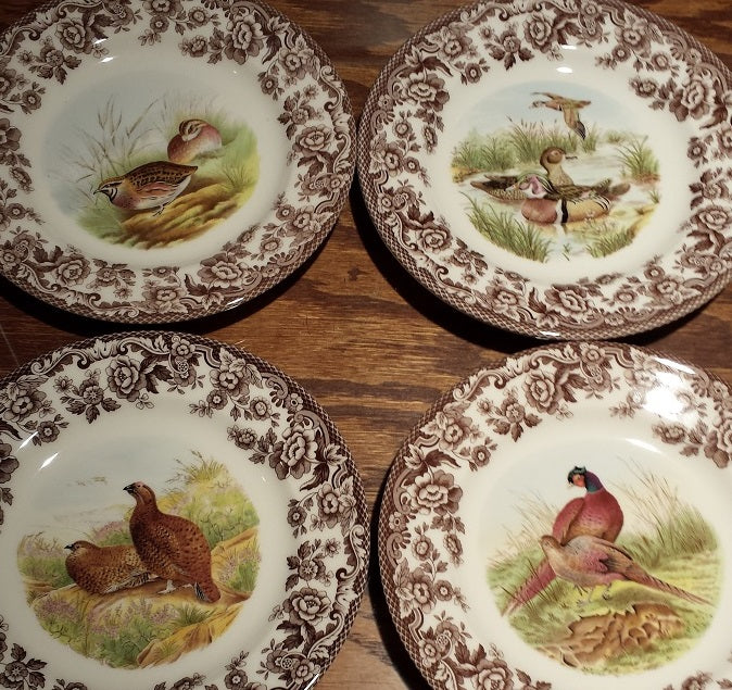 Spode Woodland Salad Plates Set of 4- 4 classic birds