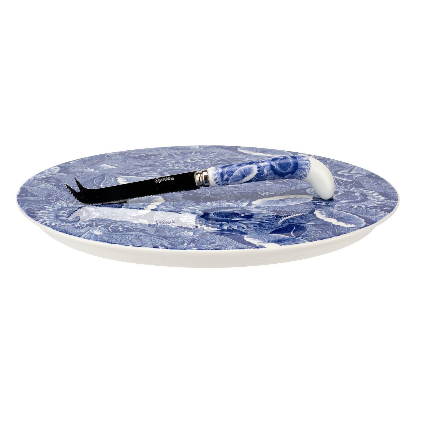Deal- Spode Blue Room Sunflower Cheese plate and knife - Shoppedeals