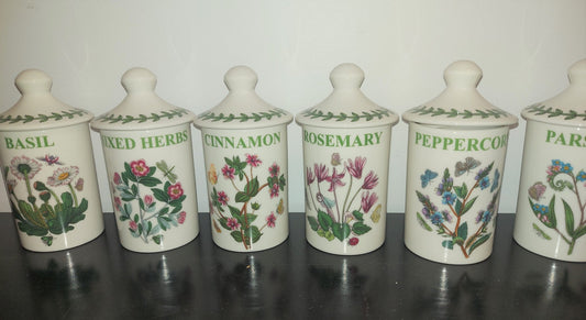Portmeirion Botanic Garden Herb and Spice jar set of 6- Drastic Price Cut! - Shoppedeals