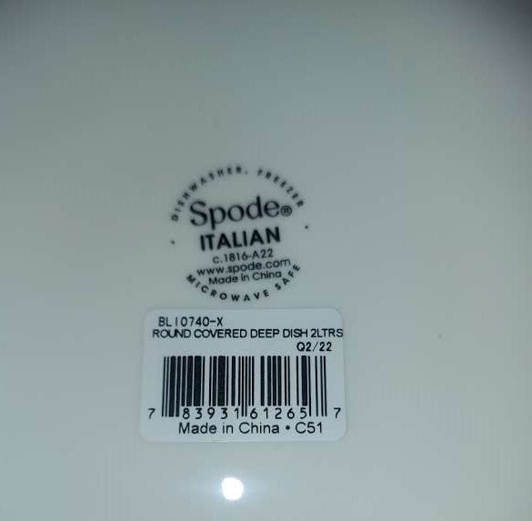 Spode Blue Italian Round Covered 2 Qt Deep Dish - Shoppedeals