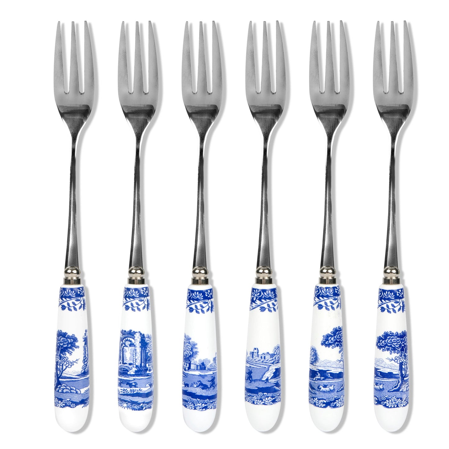 Spode Blue Italian Set Of 6 Pastry Forks - Shoppedeals