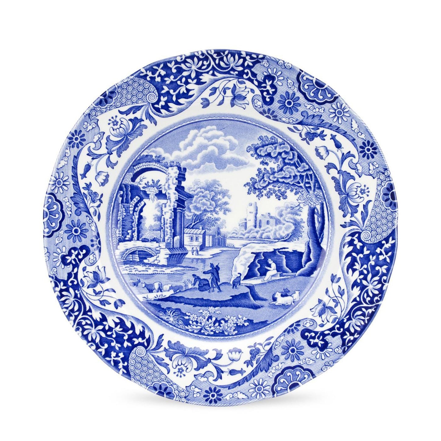 Spode Blue Italian Set of 8 Dinner Plates - Shoppedeals