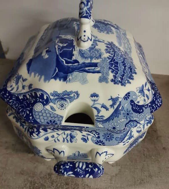 Spode Blue Italian Soup Tureen 3 Piece Set - Shoppedeals