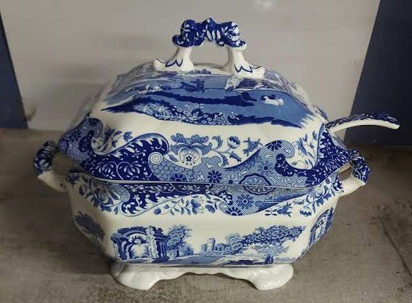 Spode Blue Italian Soup Tureen 3 Piece Set - Shoppedeals