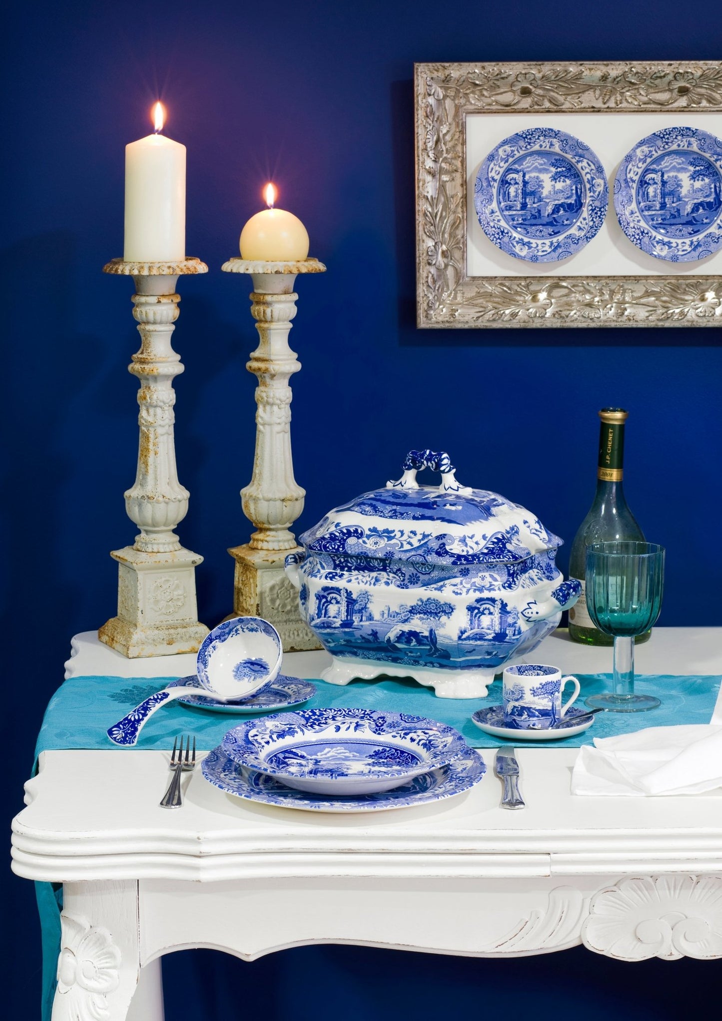 Spode Blue Italian Soup Tureen 3 Piece Set - Shoppedeals