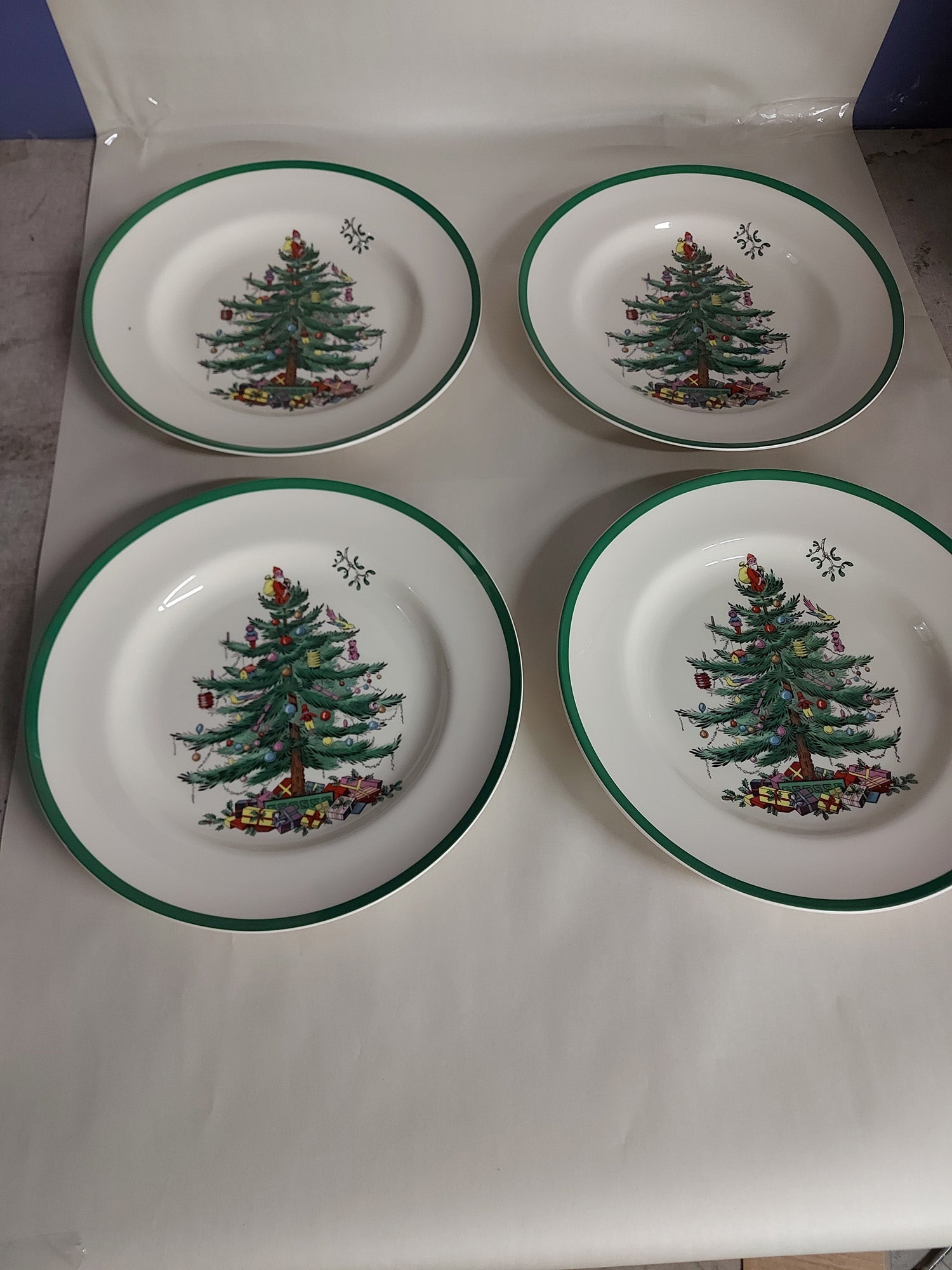 Spode Christmas Tree Set of 4 Dinner Plates - Shoppedeals