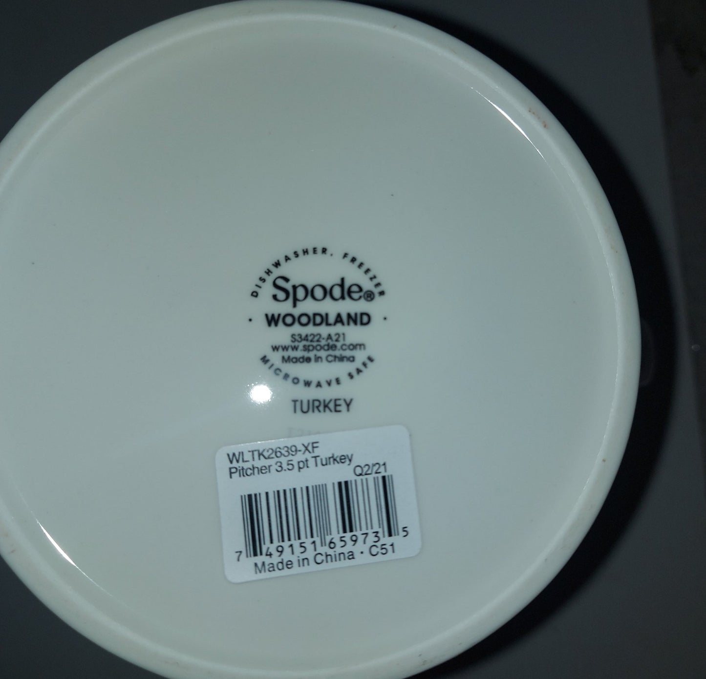 Spode Woodland 3.5 PT turkey PITCHER- PRICE CUT!! - Shoppedeals