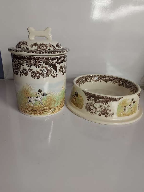 Spode Woodland 8.5" Pet Bowl+ Treat Jar***special Offer*** - Shoppedeals