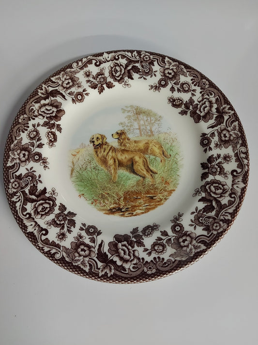 Spode Woodland Salad Plate Golden Retriever - Shoppedeals