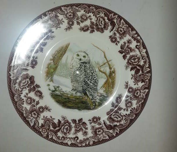 Spode Woodland Salad Plate Snow Owl - Shoppedeals