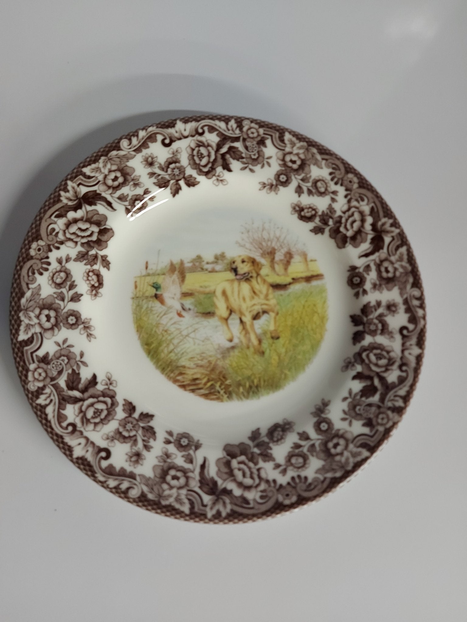Spode Woodland Salad Plate Yellow Labrador Retriever - Shoppedeals
