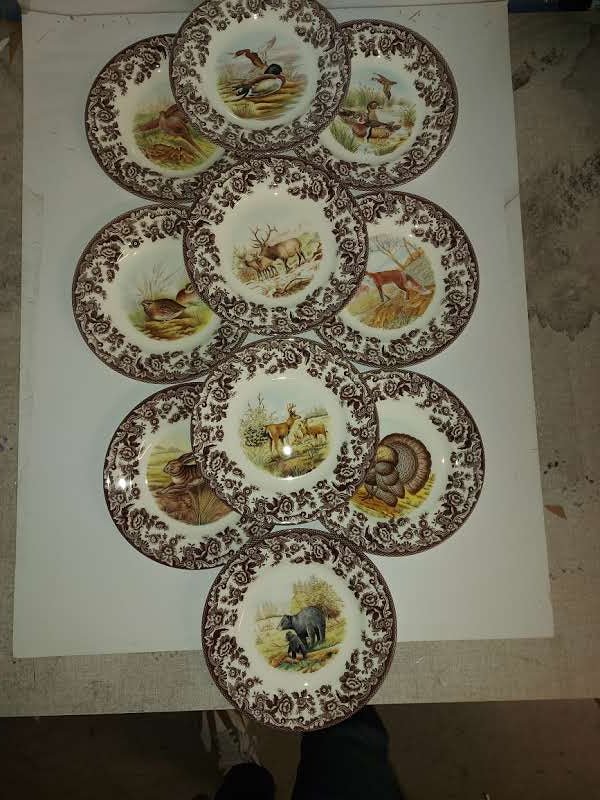 Spode Woodland Salad Plates Set of 10- 10 different designs - Shoppedeals