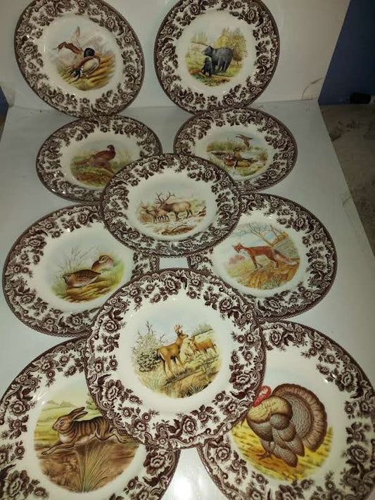 Spode Woodland Salad Plates Set of 10- 10 different designs - Shoppedeals