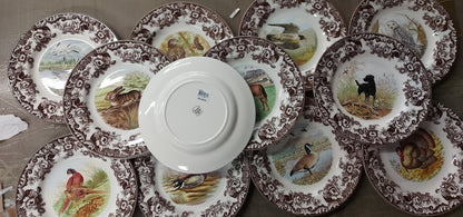 Spode Woodland Set Of 12 Dinner Plates- 12 unique designs birds+++ - Shoppedeals