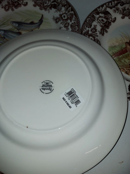 Spode Woodland Set Of 4 Dinner Plates- 3 birds and a fish - Shoppedeals