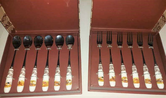 Spode Woodland set of 6 pastry forks and 6 x teaspoons - Shoppedeals