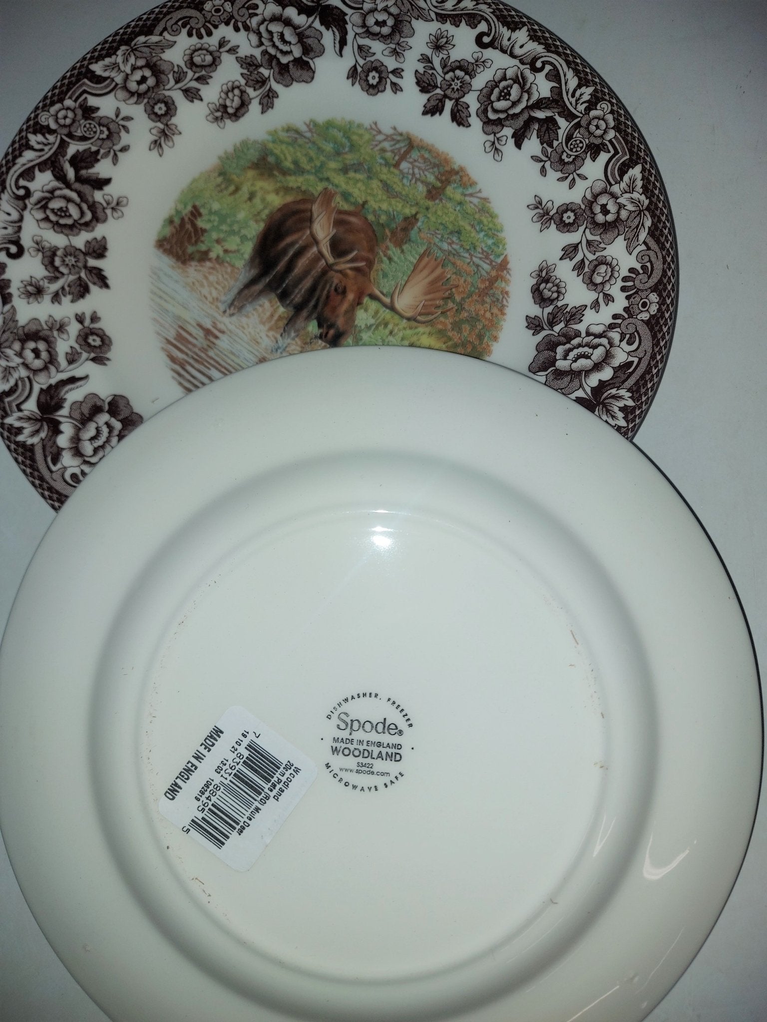 Spode Woodland set of 6 Salad Plates 3 X Moose+ 3 X Deer - Shoppedeals