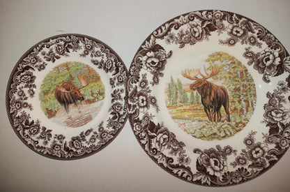 Spode Woodland set of 8 Plates 4 X Moose dinner+salads - Shoppedeals